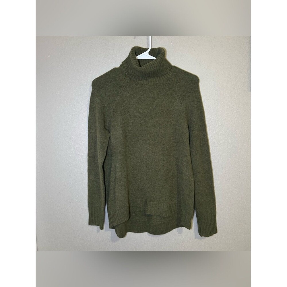 J. Crew Olive Green Turtleneck Ribbed Trim Soft Knit Sweater Women’s Size XS